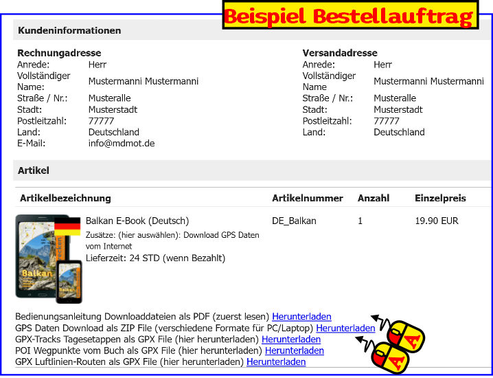 Kostenlose GPS Daten als GPX Tracks die beim Ebook oder Papierbuch als Download vom Internet dabei sind