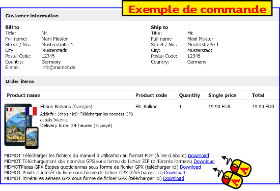 Données GPS gratuites sous forme de traces GPX incluses avec le livre électronique ou le livre papier, téléchargeables depuis Internet.