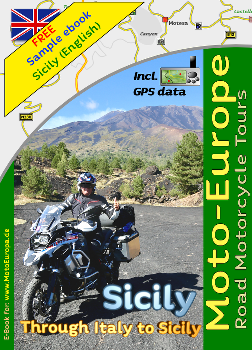 Free sample of the motorcycle travel guide "Sicily to the boot of Europe". Free sample of the motorcycle travel guide "Sicily to the boot of Europe".