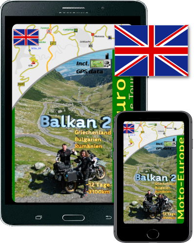 Shipping information for the Balkan2 travel guide as an ebook including GPS data (English language)